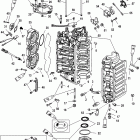 250 (3.0L EFI) 0T801000 THRU 1B417701 Cyliner block and end cap