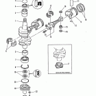 40 (TWIN CARB) (W/OIL INJECTION) 6E9-350001 AND UP      (ML) Коленвал и поршни