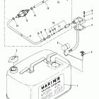 40A (ABOVE PROP. EXHAUST) 676-A311371 AND UP      (E) Fuel tank (original equipment) 24 litre (6.3 gallons)