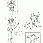40C (TWIN CARB) (W/AUTO-BLEND) 6E9-105014 THRU 6E9-150000      ( Корпус вертикального вала