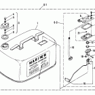 40C (TWIN CARB) 6E9-100101 THRU 6E9-105013      (E) Fuel tank assembly (not original equipment tank) (see no...