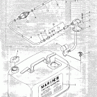 60 (2 CYL.) 675-001171 AND UP Fuel tank and fuel line assembly