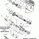 90 (3 CYL.) 0D283222 THRU 0G760299 Gear housing (prop shaft)(3 jaw reverse clutch)