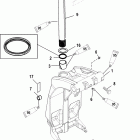90 (4-STROKE) 0T801000 THRU 1B226999 Поворотный кронштейн и рычаг рулевого управления