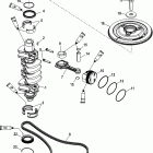 90 EFI (4-STROKE) 1B366823 & Up Коленчатый вал, поршни и шатуны