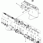 V-150 4868998 THRU 0A904645 Gear housing, propeller shaft - with a driveshaft nut