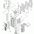 75 (4 CYL.) 7208573 AND UP End caps, manifold and exhaust cover