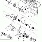 125 DFI (3 CYL.)(1.5L) 1B736885 & Up Gear housing, propeller shaft - 2.33:1 gear ratio