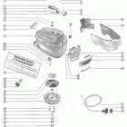 200 1558310 THRU 1866495 Top cowl and starter assembly (merc 200-1 and merc 200-2...