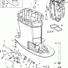 225 (3.0L EFI) 1B504989 & Up Корпус вертикального вала и выпускная труба