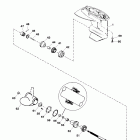 25 H.P. LIGHTNING (3 CYL.) (INTL. ONLY) 0E288000 AND UP Gear housing assembly (propeller shaft)