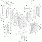 25 H.P. LIGHTNING (3 CYL.) (INTL. ONLY) 0E288000 AND UP Cylinder block assembly