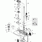 25 H.P. LIGHTNING (3 CYL.) (INTL. ONLY) 0E288000 AND UP Gear housing assembly (driveshaft)