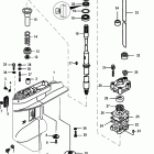 25 Jet EFI (3 CYL.)(4-STROKE) 0R165086 & Up Корпус редуктора, приводной вал-1,92: 1 передаточное отн...