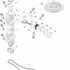 250 VERADO (4-STROKE)(6 CYL.) 0T980000 THRU 1B226999 Коленчатый вал, поршни и шатуны