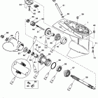 40 (4-STROKE) 0G231123 THRU 0G760299 Корпус редуктора, гребной вал-1.83:1 / 2:1 передаточное ...