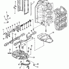 V-200XRI (EFI) 0D082000 THRU 0G303045 Выпускной коллектор и выпускная плита