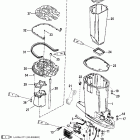 XR-6 0G760300 THRU 0G960499 Корпус вертикального вала и выхлопная труба