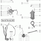 85 (4 CYL.) 7010108 THRU 7071372 Starter motor and wiring harness (serial group #1)