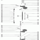 85 (4 CYL.) 7071373 THRU 7110997 Clamp bracket and reverse lock
