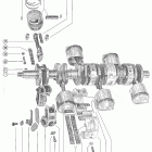 85 (6 CYL.) 1460999 THRU 1766823 Crankshaft, pistons and connecting rods (merc 850e)