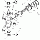 9.9 (4-STROKE)(232 cc) 0H000058 THRU 0H016909 Коленчатый вал, поршни и шатуны