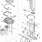 V-150 DFI (2.5L) 1B227000 THRU 1B417701 Корпус вертикального вала и выпускная труба