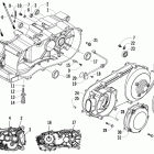 300 DVX Left crankcase and cover assembly