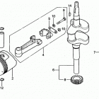 HR21K1 PDA LAWN MOWER, JPN, VIN# HR21K1-1100004 TO HR21K1-1127597 Crankshaft + Camshaft + Piston K1