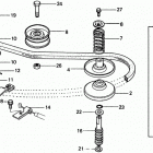 HR21K1 SXA LAWN MOWER, JPN, VIN# HR21K1-1100004 TO HR21K1-1127597 Tensioner Arm + V-belt