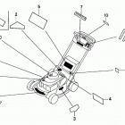 HRM215K2 PDA LAWN MOWER, USA, VIN# MZBB-6300001 TO MZBB-6399999 Наклейки предупреждения