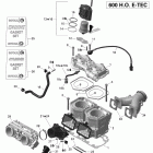 MX Z TNT 600HO ETEC Цилиндр и система впрыска