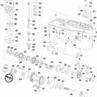 E225DCXIID Gearcase, m2-type, counter rotation