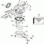 E55RWLENM Carburetor - 55 models-15 in. transom early production