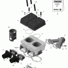 MXZ Sport 550F XP-FAN Блок цилиндров и мощностные клапана
