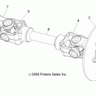 RANGER 6X6 800 - R12HR76AG/AR Drive train, rear prop shaft