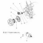 RANGER RZR XP 900 EFI - R12JT87AB/AD/AW Engine, starter and drive