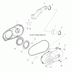 RANGER 500 4X4 - R12RH50AG/AH/AR/AZ Drive train, clutch cover