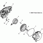 RANGER XP 800 - R12TH76/TH7E/TX7E Engine, stator and flywheel
