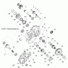 RANGER RZR 800 EFI/EPS - R12VH76AD/AF/AH/AJ/EAB Drive train, main gearcase internals 1