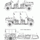 RANGER 500 4X4 CREW - R12WH50AG/AH/AK/AR Наклейки