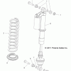 RANGER RZR 4 800 EFI EPS INTL - R12XE7EFX Suspension, front shock mounting