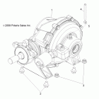 R11HR76AG/AR RANGER 6X6 800 EFI Drive train, rear gearcase mounting