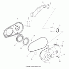 R11WH50AG/AH/AR RANGER 4X4 500 CREW Drive train, clutch cover