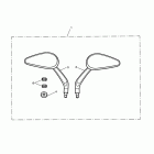 Bonneville T100 Oval mirrors, kit