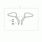 Rocket III Roadster Mirror kit, teardrop style, black