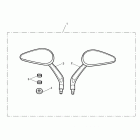 Rocket III Touring Mirror kit, teardrop style, black