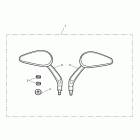 Rocket III Touring Oval style mirrors, black