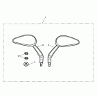 Thunderbird Oval mirrors, kit, drilled