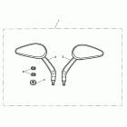 Thunderbird Teardrop style mirrors kit, drilled